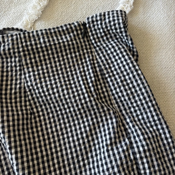 Doen Black and White Gingham waffle Cropped Pants Size 6 - Picture 4 of 7
